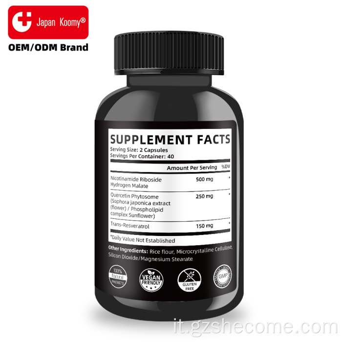 Capsule NMN per adulti Nicotinamide Resveratrolo